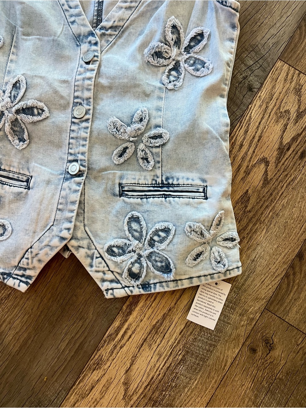 Altar’s state floral denim vest size small NWTs - Picture 14 of 16